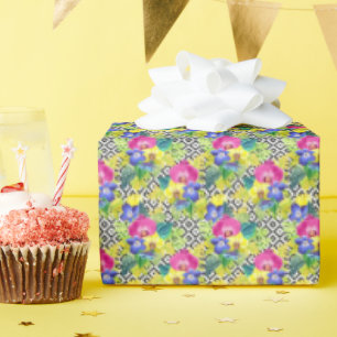 Papel De Presente Orquídea Begônia E Folhas De Palma