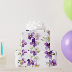 Papel De Presente Orquídea Elegante Floral Botânica Roxa