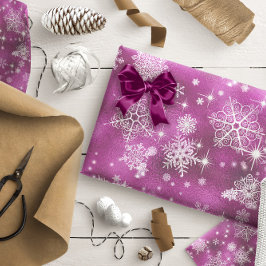 Papel De Presente Orquídea Rosa Prettiest Snowflakes ID846