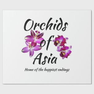 Papel De Presente Orquídeas da Ásia
