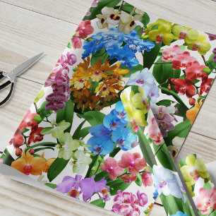 Papel De Presente Orquídeas Florais Tropicais Verão