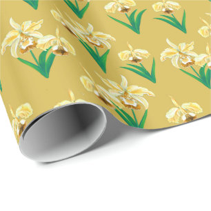 Papel De Presente Orquídeas Selvagens - Orquídeas Amarelas Ouros e F