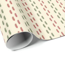 Papel De Presente Ortografia do Natal em Creme Vermelho Verde