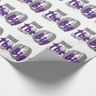 Papel De Presente Os 50 grandes, aniversário, cinza, texto roxo no
