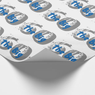 Papel De Presente Os 60 grandes, aniversário, cinza, texto azul no