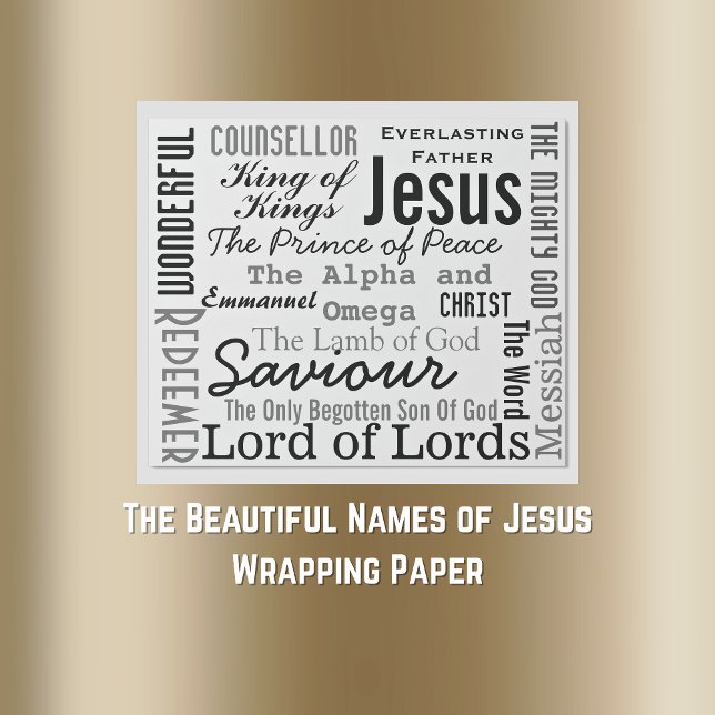 Papel De Presente Os Bons Nomes de Jesus (The Beautiful Names of Jesus Wrapping Paper)