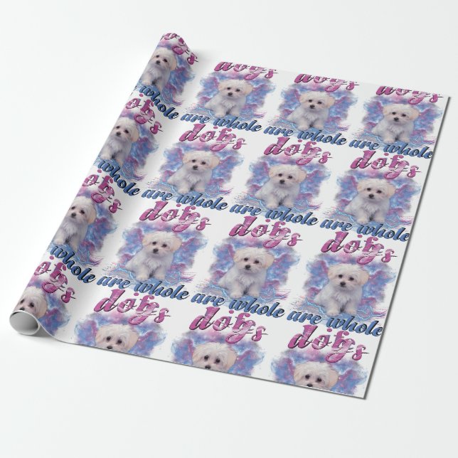 Papel De Presente Os Cães São Toda A Vida (Desenrolado)