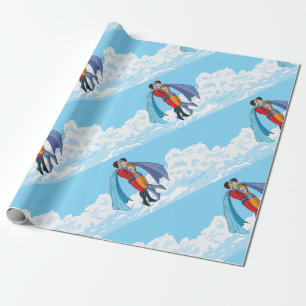 Papel De Presente Os dois super-heróis de Slipperyjoe beijando perso