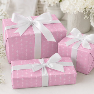 Papel De Presente Os Três Pregos, Cruz Cristã Rosa e Branca