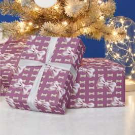 Papel De Presente Osso do cão 2 rosa