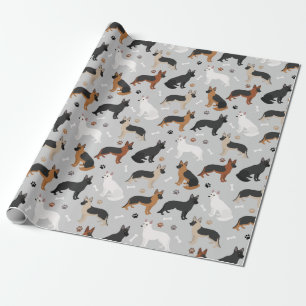 Papel De Presente Ossos do german shepherd e patas