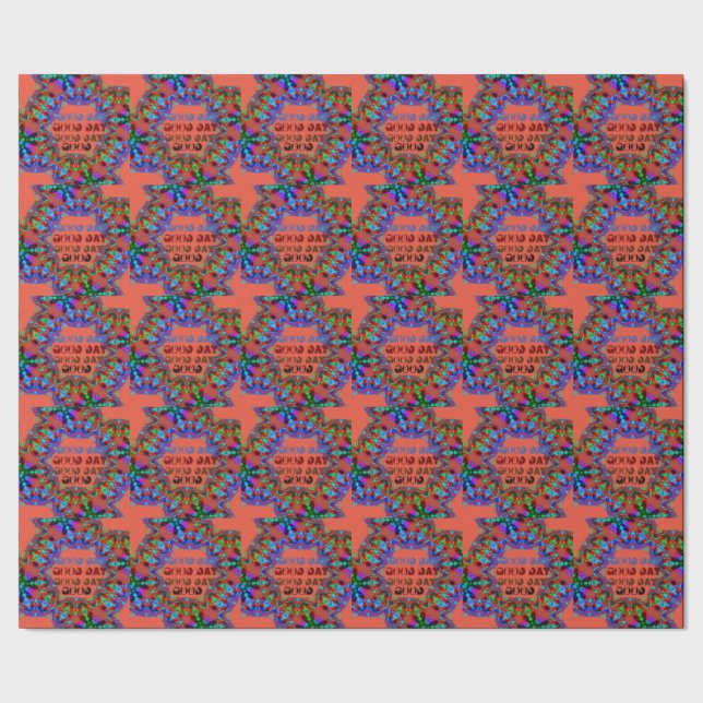 PAPEL DE PRESENTE ÓTIMO DIA GREEN BROWN ORANGE MANDALA (Barra)