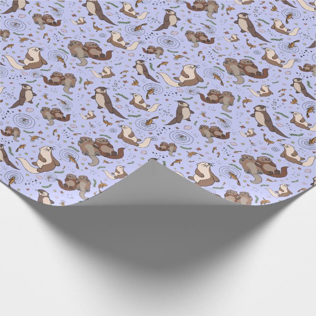 Papel De Presente Otters in Purple (Ponta)
