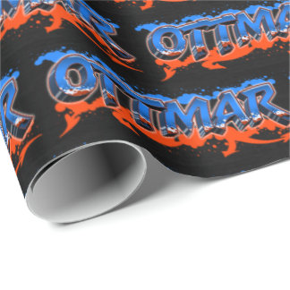 Papel De Presente Ottmar Vorname Name Graffiti blue orange