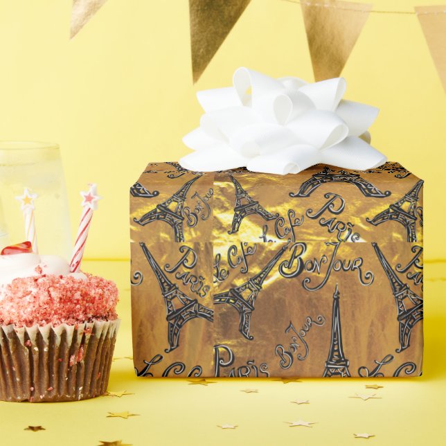 Papel De Presente Ouro (Festa de aniversário)