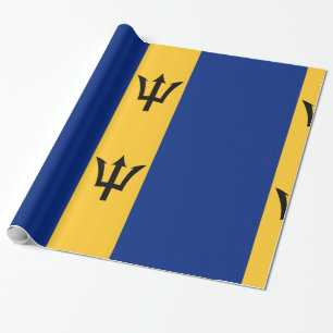 Papel De Presente Ouro amarelo azul de Barbados