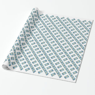Papel De Presente Ouro Blue Angel Wraping Paper