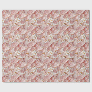 Papel De Presente Ouro Branco Vidro Elegante Mármore Estético