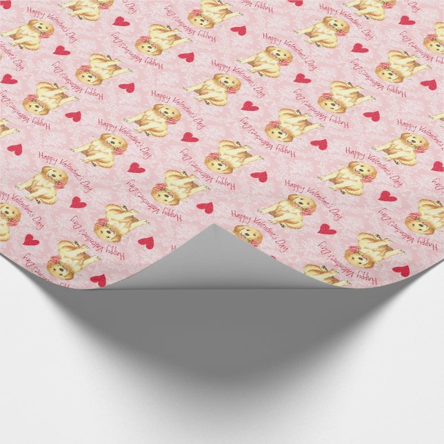 Papel De Presente Ouro cor-de-rosa dos namorados (Ponta)