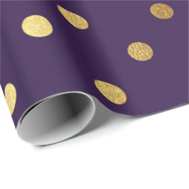 Papel De Presente Ouro de ameixa índia roxa Bolinhas pequenas