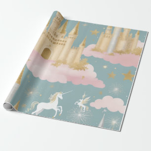 Papel De Presente Ouro de conto de fadas mágicas molda prata