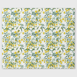 Papel De Presente Ouro de flor selvagem australiano Wattle