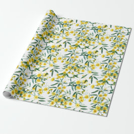 Papel De Presente Ouro de flor selvagem australiano Wattle