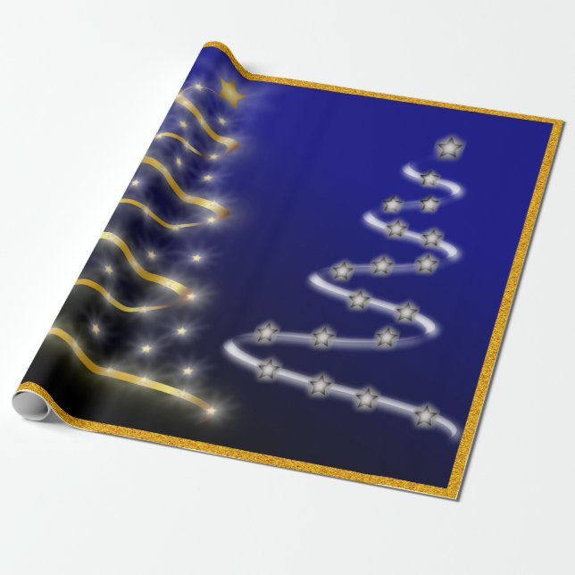 Papel De Presente Ouro e Prata- (Desenrolado)