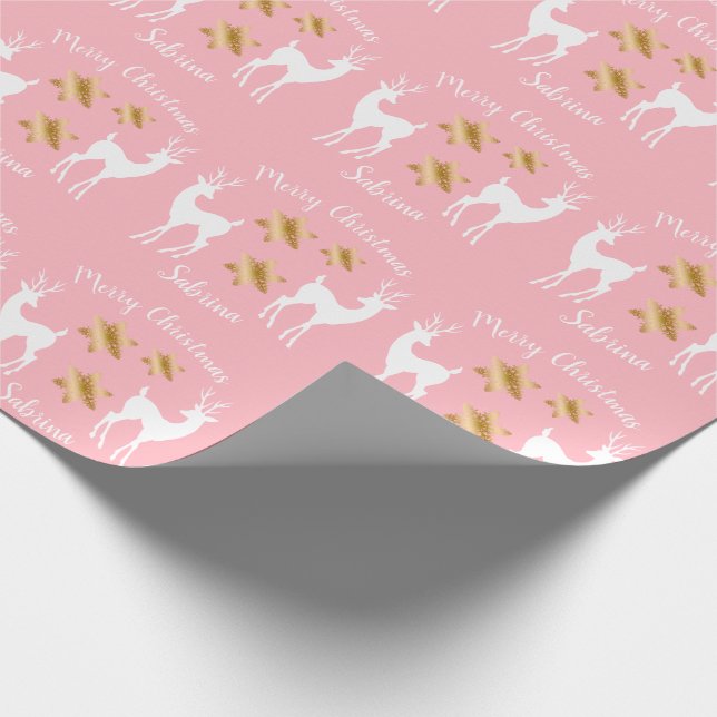 Papel De Presente Ouro elegante Cama de neve de Natal (Ponta)