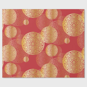 Papel De Presente Ouro Elegante Esplêndido Padrões Orientais