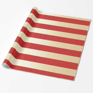 Papel De Presente Ouro elegante & teste padrão vermelho da listra d