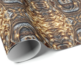 Papel De Presente Ouro Entrelaçado