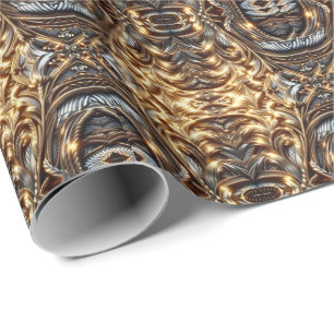 Papel De Presente Ouro Entrelaçado