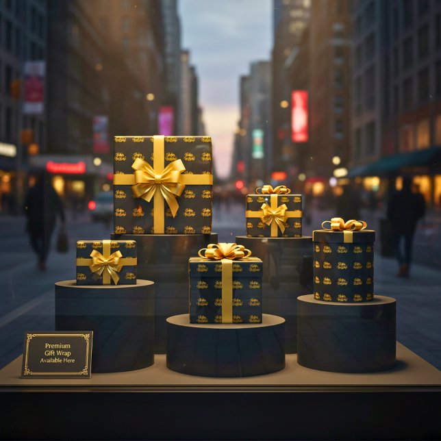 Papel De Presente Ouro Glamor Birthday Wrap (Golden Glamour Birthday Wrap)