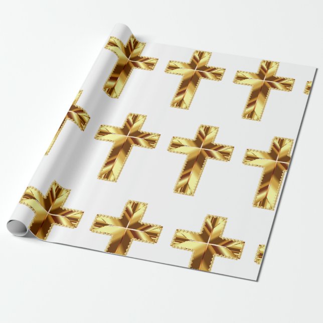 PAPEL DE PRESENTE OURO HOLY CROSS (Desenrolado)