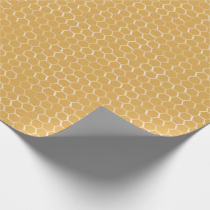 Papel De Presente Ouro Honeycomb Pattern