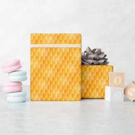 Papel De Presente Ouro Honeycomb Pattern