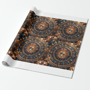 Papel De Presente Ouro Jewel Mandala Matte Wrapting Paper
