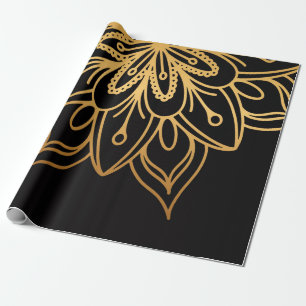 Papel De Presente Ouro Mandala