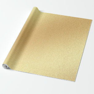 Papel De Presente Ouro Moderno Glossy Faux Dourado Glitter Elegante