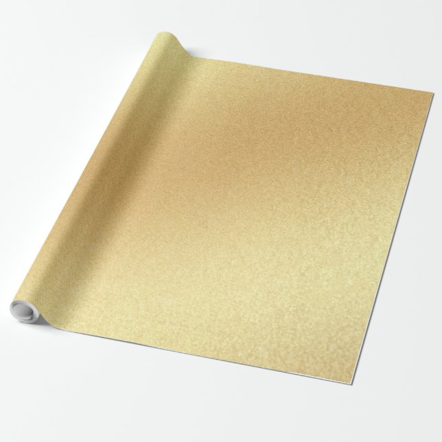 Papel De Presente Ouro Moderno Glossy Faux Dourado Glitter Elegante (Desenrolado)