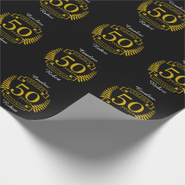 Papel De Presente Ouro ouro 50 Anos Aniversário de Casamento 50 Todo