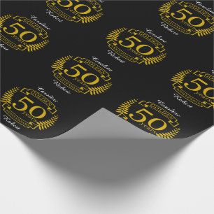 Papel De Presente Ouro ouro 50 Anos Aniversário de Casamento 50 Todo