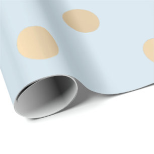 Papel De Presente Ouro Pastel azul de Champaigne das bolinhas