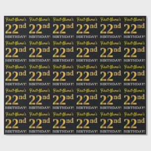 Papel De Presente Ouro preto, de imitação "2ò ANIVERSÁRIO "
