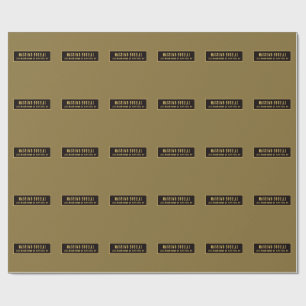 Papel De Presente Ouro & Preto Minimalista Profissional Moderno
