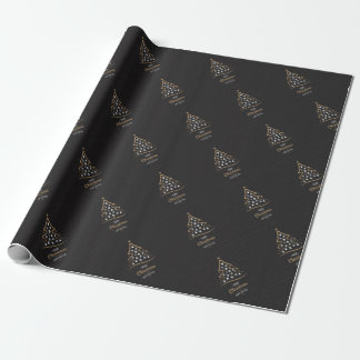 Papel De Presente Ouro preto superior elegante do Natal