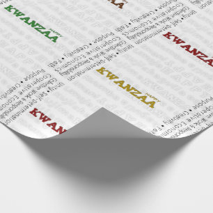 Papel De Presente Ouro preto verde vermelho feliz moderno de Kwanzaa