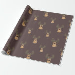 Papel De Presente Ouro Retriever Antler Papel de Mola de Natal<br><div class="desc">Ouro Retriever Antler Papel de Mola de Natal</div>