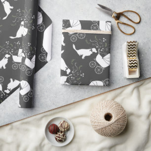 Papel De Presente Ouro Retriever Cão Chá de fraldas Gênero Neutro